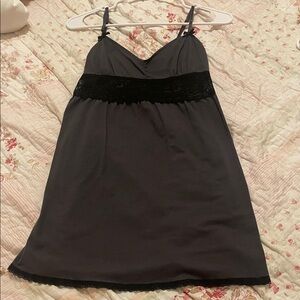 Lace trim baby doll dress
